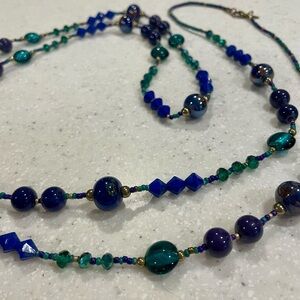 Premier Designs Vibrant Blue and Green Necklace